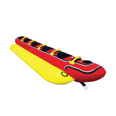 China Outdoor Hot Sale Hot Dog Inflatable Banana Banana Hot Sale Water Sport Ski Towable Tube For Boating With 5 Rider For Water Sport for sale