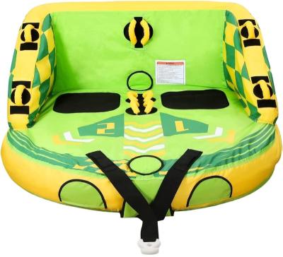 China Super mable pvc water training outdoor water sport custom 2 person comfortable backrest inflatable towable tube for boating for sale