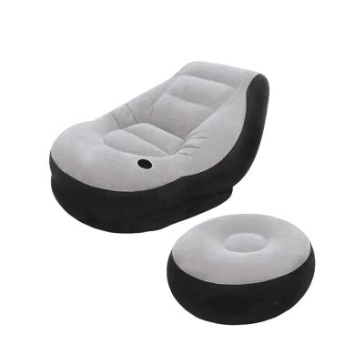 China Modern Furniture Outdoor Solid Wood PVC Air Inflatable Single Chair Filling Joining Footstool Sofa Lounge Lounge Chair for sale