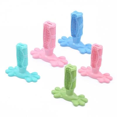 China New Dog Tooth Grinder Dog Toothbrush Durable Plastic Bite Cleaner Bite Pet Teether Stick Toy Durable for sale