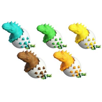 China Viable Resistant Molar Stick Resistant Toothbrush Rubber Dog Dinosaur Egg Chew Toy for sale