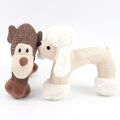 China Stored Pet Plush Toy Sound Chew Bite Dog Plush Durable Squeaky Toy for sale