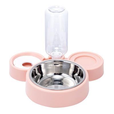 China Wholesale Hot Selling Custom Automatic Dog Bowl Logo With Metal Stainless Bowls Pet Cat Food Container With Water Bottle Dispenser Feeders for sale