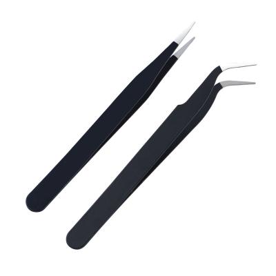 China Easy Apply Nail Tweezer Decal Decor Eyelash Extension Blackhead Nail Sticker Faux Stone Picker Tool for sale