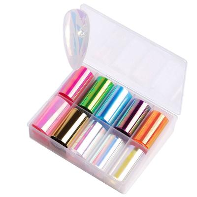 China Popular Nail Tips Aurora Nails Art Foil Sticker Cellophane Film Korean Nail Paper Glass Foils Trend Design Ice Cube Manicure Nail Stickers for sale