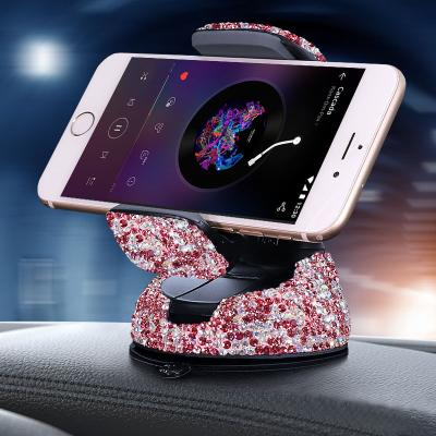 China Fashion Bling Car Phone Holder, 360Adjustable Crystal Rhinestone Auto Phone Mount Universal Car Phone Holder Acces for sale