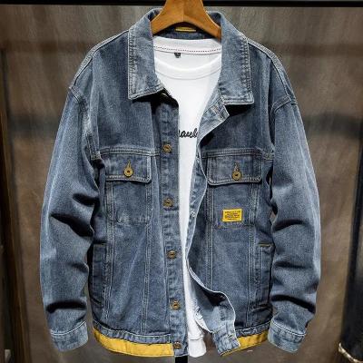 China Brand fashionable men's breathable denim jacket, handsome jacket, dress, Korean style fashionable clothes for sale