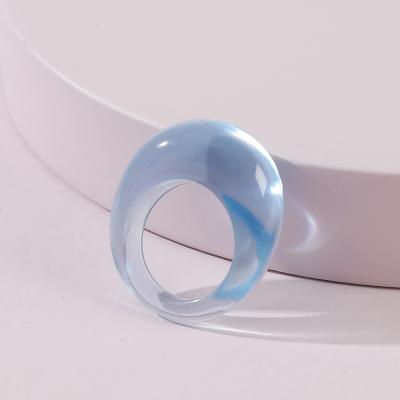 China Chunky Dyed Stacking Resin Rings Knuckle Free Bohemian Finger Dome Statement Nickel Stackable Common Acrylic Rings for sale