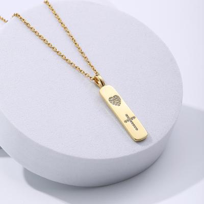 China Hiphop Fashion 18k Gold Plating Square Stainless Steel Pendant Necklaces Dangle Reticulation Chain Necklaces For Women for sale