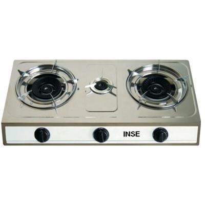 China Hotel Manufacturer Wholesale 306 3 Burners Stainless Steel Desktop Gas Cooker Gas Stove for sale