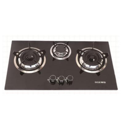 China Built-in hotel gas hob/gas cooker/3burners/tempered glass Q1920 (B) for sale