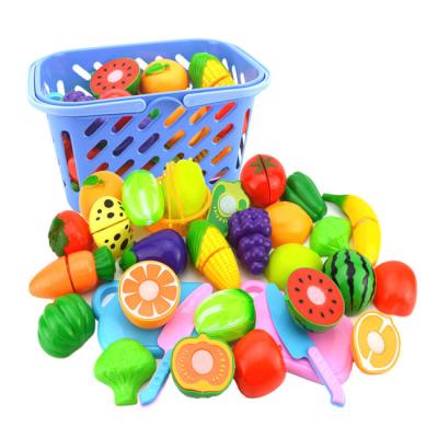 China Eco-Friendly Fruit Toy Simulation Kitchen Refrigerator Food Non-Toxic Cutting Sets Pretend Play Kitchen Toys Early Educational Study For Children for sale