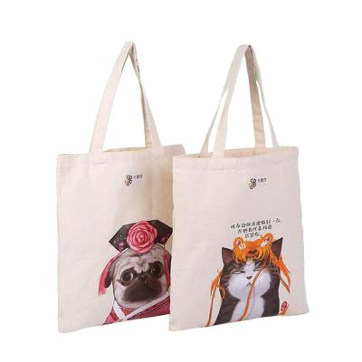 China Canvas Cotton Handled Promotional Tote Bags Recycled Cotton With Custom Printed Logo Beach Bag Canvas for sale