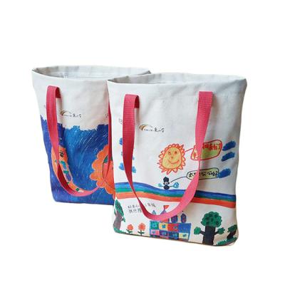 China Promotional Custom Canvas Handled Canvas Printing 100% Cotton Canvas Handled Promotional Tote Bag for sale