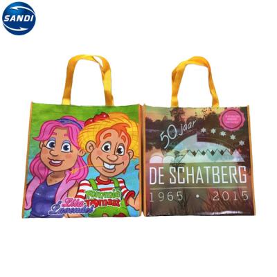 China Custom Handled Promotional Plastic Laminated PP Woven Shopping Bag for sale