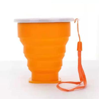 China Wholesale Viable Heat Resistance Collapsible Collapsible Suction Silicone Coffee Tea Drinking Camping Cup With Lids for sale