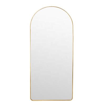 China Full Size 150x60 Black Arched Wall Mounted Vanity Mirrors Arch Floor Mirror Minimalist Custom Made Dressing Mirror for sale