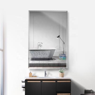 China Factory price minimalist rectangle frameless wall mirror for bathroom for sale