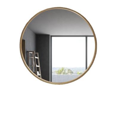 China Minimalist Custom Mirror Large Aluminum Alloy Wall Mirror Around Circle Brushed Mirror for sale