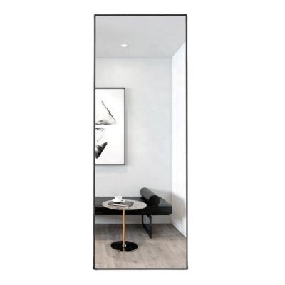 China Wholesale Large Minimalist Aluminum Alloy Metal Frame Dressing Floor Standing Integral Mirror for sale