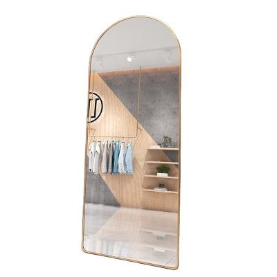 China China Wholesale Gold Frame Aluminum Arch Wall Mirror 190x70 Minimalist for sale