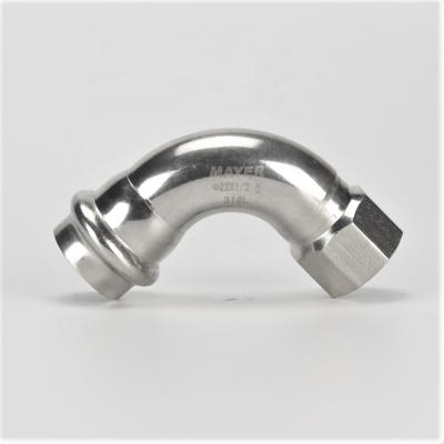 China Mayer Liquid Manufacturing Direct Sales Elbow Food Hygiene Grade Stainless Steel Pipe Fittings For Water Supply System for sale