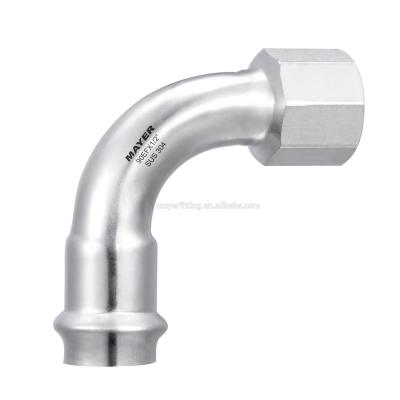 China Fluid 25 Years Of Professional Production Of Health Grade Stainless Steel Pipe Fittings 90 Degree Elbow for sale