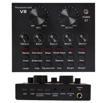 China V8 USB Studio Audio Interface External Karaoke Recording High Quality Live Streaming Stereo Sound Card Set V8 for sale