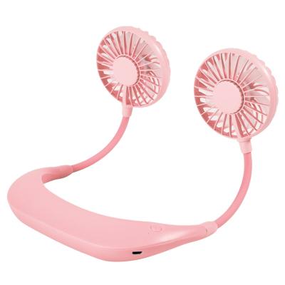 China Portable Rechargeable Hotel Neck Band Fan Mini Rechargeable Hanging Neck Cooling Fans With Long Battery Life for sale