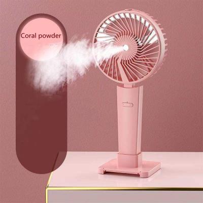 China Spray Fan Portable USB 3 Speed ​​Adjusted Mister Rechargeable Battery Handheld Fan With LED Light for sale