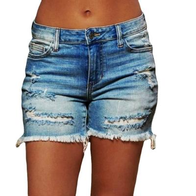 China Sexy Ladies Tassel Hole Amazon Explosion Shorts Elastic Denim High Shorts eBay Super Hot Explosion Wish P002 for sale