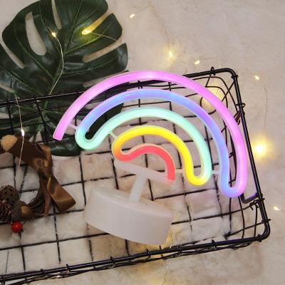 China Battery indoor neon bedroom rainbow decoration night light room decoration table lamp hot gift for sale