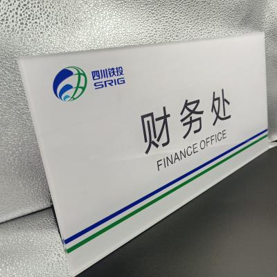 China Buildings Customized Internal Appearance Nameplate Manufacturer Department Sign Transparent Acrylic Sign Plate for sale