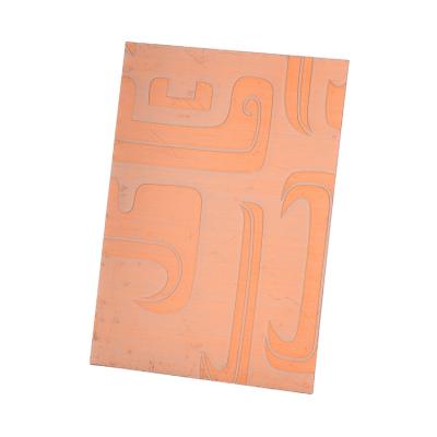 China Decoration Copper PVD Coating Etching Stainless Steel Decorative Metal Color Sheet For Wall And Ceiling for sale