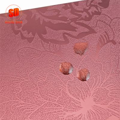 China Decoration Square Meter Price 201 Decorative Embossed Stainless Steel Plates , 304 Colors Board Embossed Stainless Steel Sheet for sale