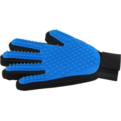 China Amazon Pet Hair Remover Glove Cat Dog Grooming Gentle Deshedding Stocked Brush Glove for sale