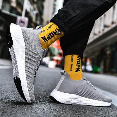 China Custom Made Large Size Custom Logo Shoes Breathable Anti-odor Men's Fly Knitting Lightweight Gym Men's Sports Shoes for sale