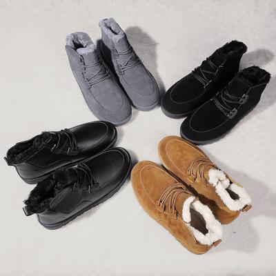 China China Manufacturer High Quality Anti-odor Over The Winter Blurred Black Anti-skid Plush Anti-skid Men's Warm Ankle Velvet Boots Men Boots for sale