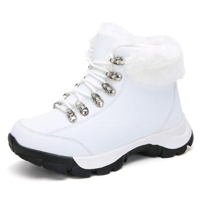 China Anti-Smell Anti-Slip Women Sports Shoes Keep Warm Jogging Boots Plush Insole Thick Sole Snow Boots Lace Up Sports Shoes for sale