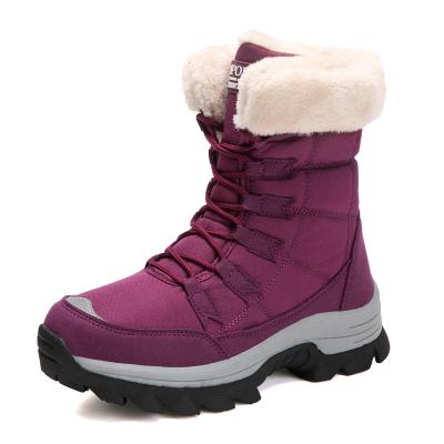 China Winter Fashion Anti-Smell Lighted Anti-skid Warm Over Ankle Shoes Comfortable Warm Insole Black Snow Boots for sale