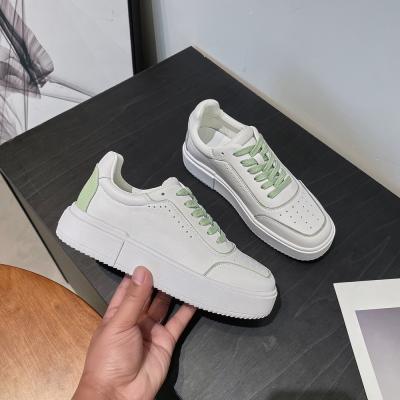 China High Quality 2022 Summer Spring Woman Anti-skid Sole White Shoes Platform High Top Sneakers BreathableCow Leather Casual Shoes for sale