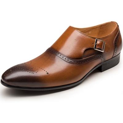 China Hand-carved Buckle Men's Shoes Breathable Monk Monk Shoes Business Casual British Men's Bullock Style Leather Shoes for sale