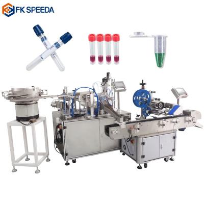 China 2500 BPH Automatic Turntable Small Bottle Liquid Test Tube Plastic Tube Filling Capping Labeling Machine for sale