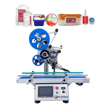 China Automatic Semi Flat Bed Desktop Label Applicator with 700 W Flat Labeling Machine for sale