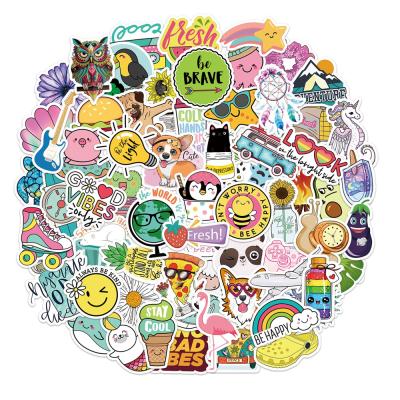 China 75PCS Sunscreen Repetitive Waterproof Cute Sticker For Water Bottle Kids Boys Girls Vinyl Does Not Waterproof Laptop Skateboard Stickers for sale