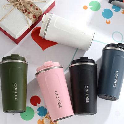 China SS304 Double Vacuum Stocked Mug With Lid Matte Surface Thermos Cups Coffee Mugs for sale