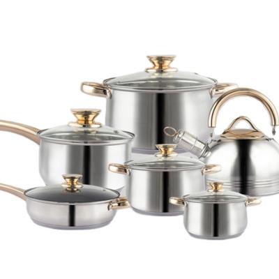 China Sustainable 6pcs Non Stick Smokeless Stainless Steel Pans And Pots Cookware Set for sale