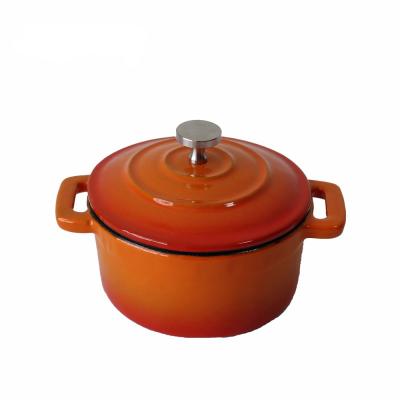 China Viable Small Stock Pot 0.3L Mini Enamel Cast Iron Pot for sale