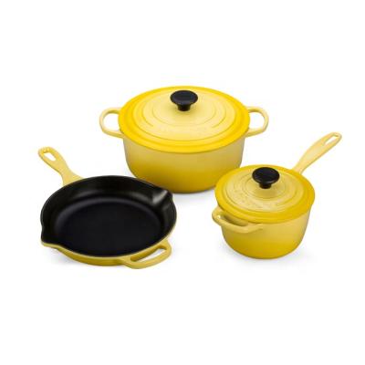 China Durable Enamel Cast Pan And Pot Non Stick Cookware Set for sale