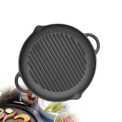 China Scandinavian Accessories Lunch Metal Multifunctional 28Cm 5 Liters Soup Pots Sparkle Two Ears Iron Cooking Utensils Wood Frying Pan for sale